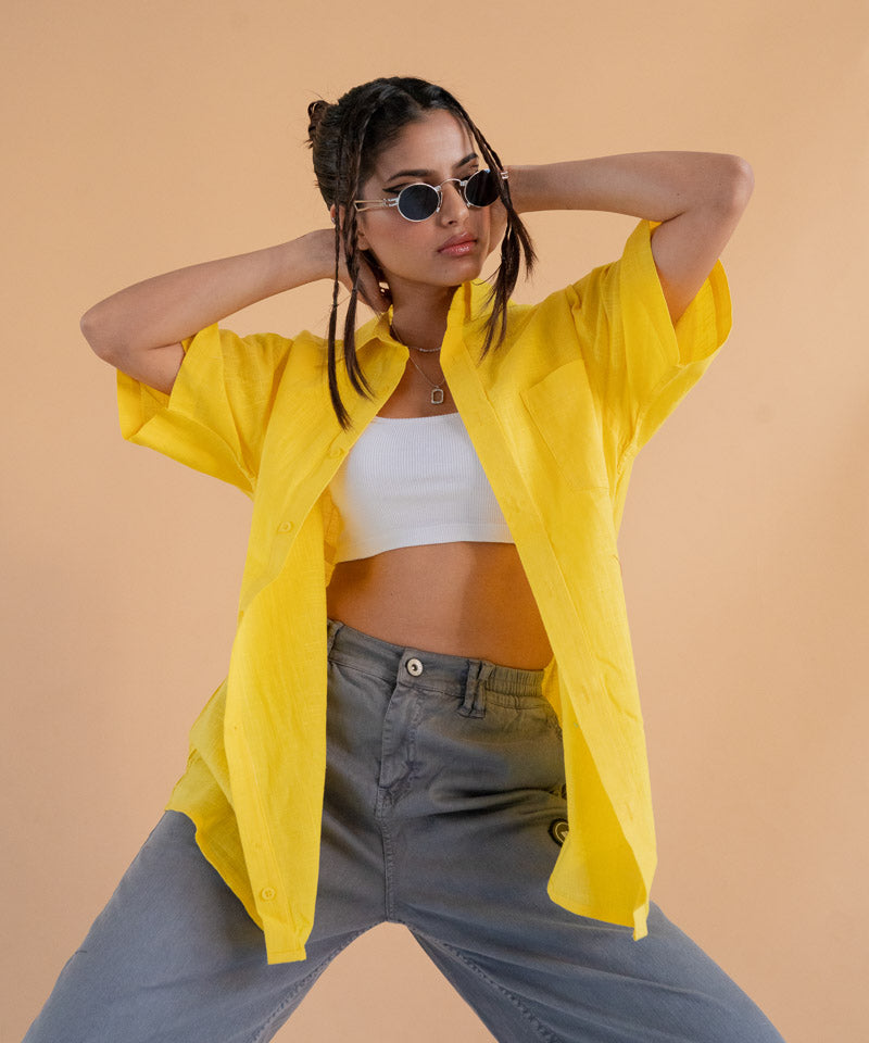 Yellow half shirt discount