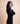 Ribbed Calf Length Full Sleeves Dress - Black - TheBTclub