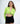 Ribbed Tie Details Collar Full Sleeves Crop Top - Neon Green - TheBTclub