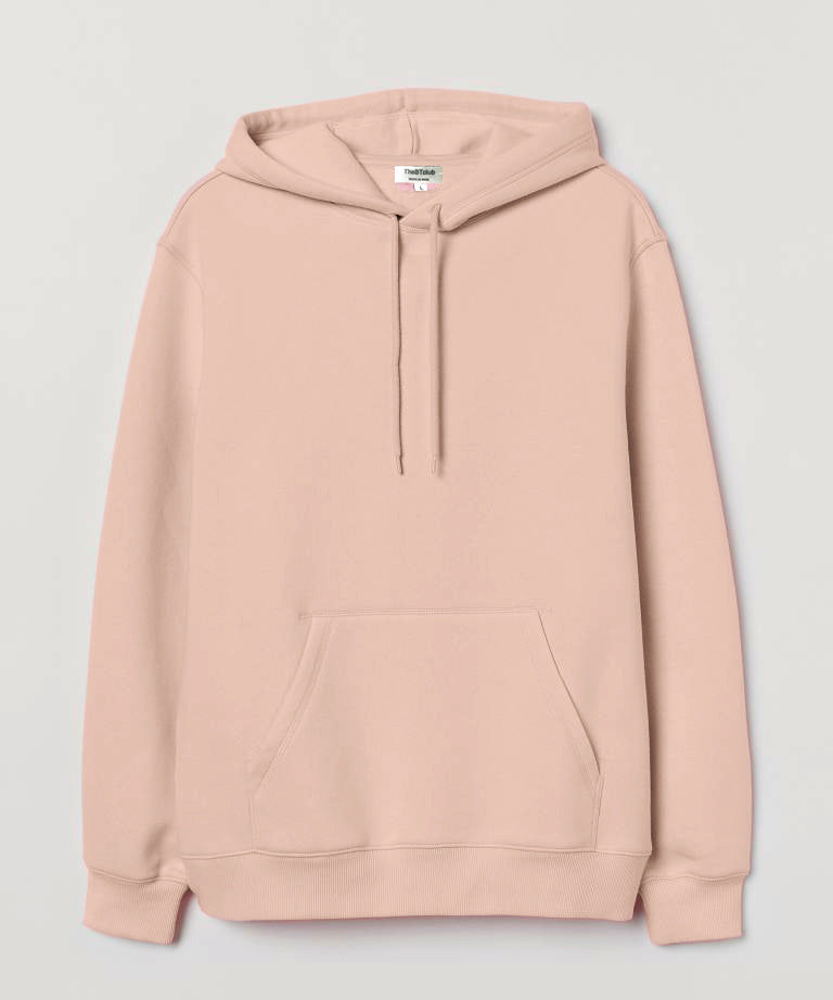 Cream -  Basic  Hooded Sweatshirt