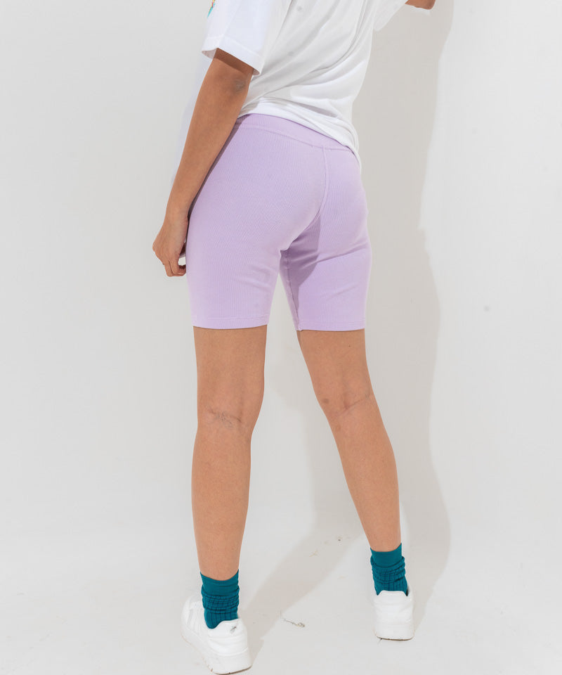 Ribbed Biker Shorts- Lilac