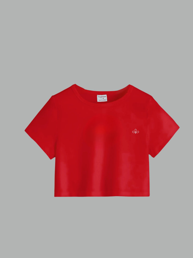 Red White Basic - Crop Co-ord Set