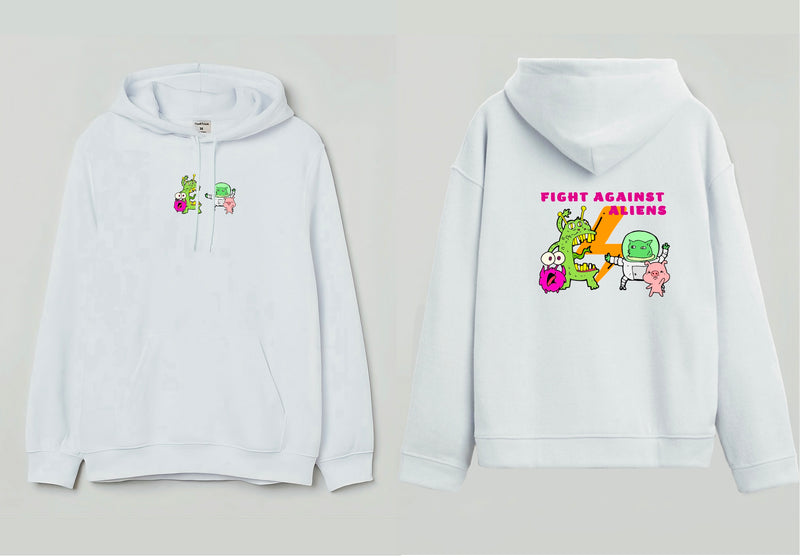 Fight against aliens - Hooded Sweatshirt