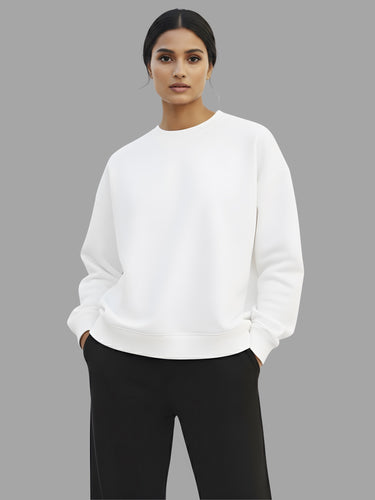 Basic Oversized Sweatshirt (White)