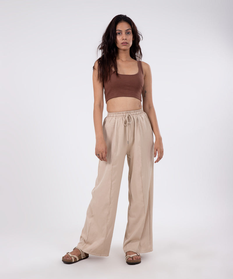 Ribbed Crop Top - Brown