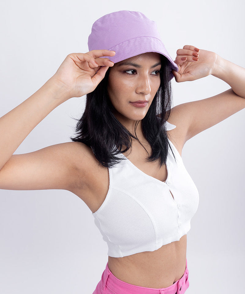 Ribbed Collared HalterNeck Cropped Top - White