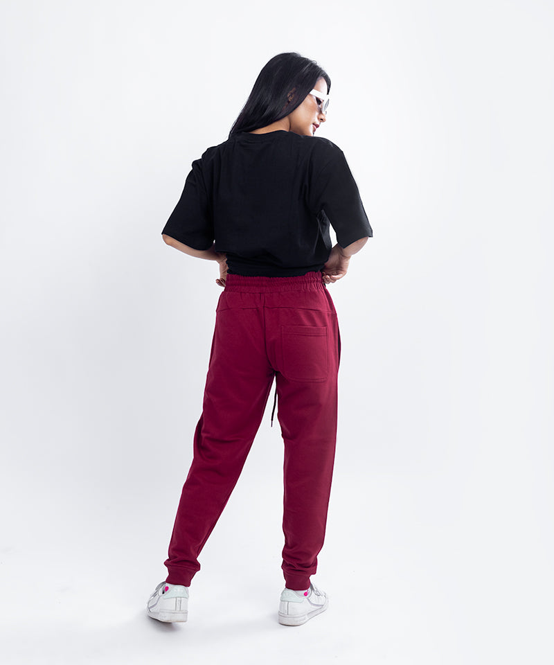 Maroon - Basic  Winter Joggers