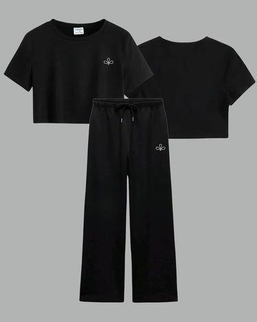 All Black Basic - Crop Co-ord Set
