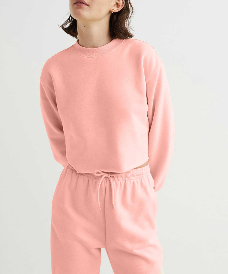 Peach - Basic  Crop Sweatshirts