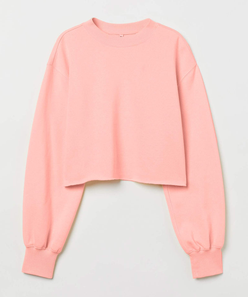 Peach - Basic  Crop Sweatshirts