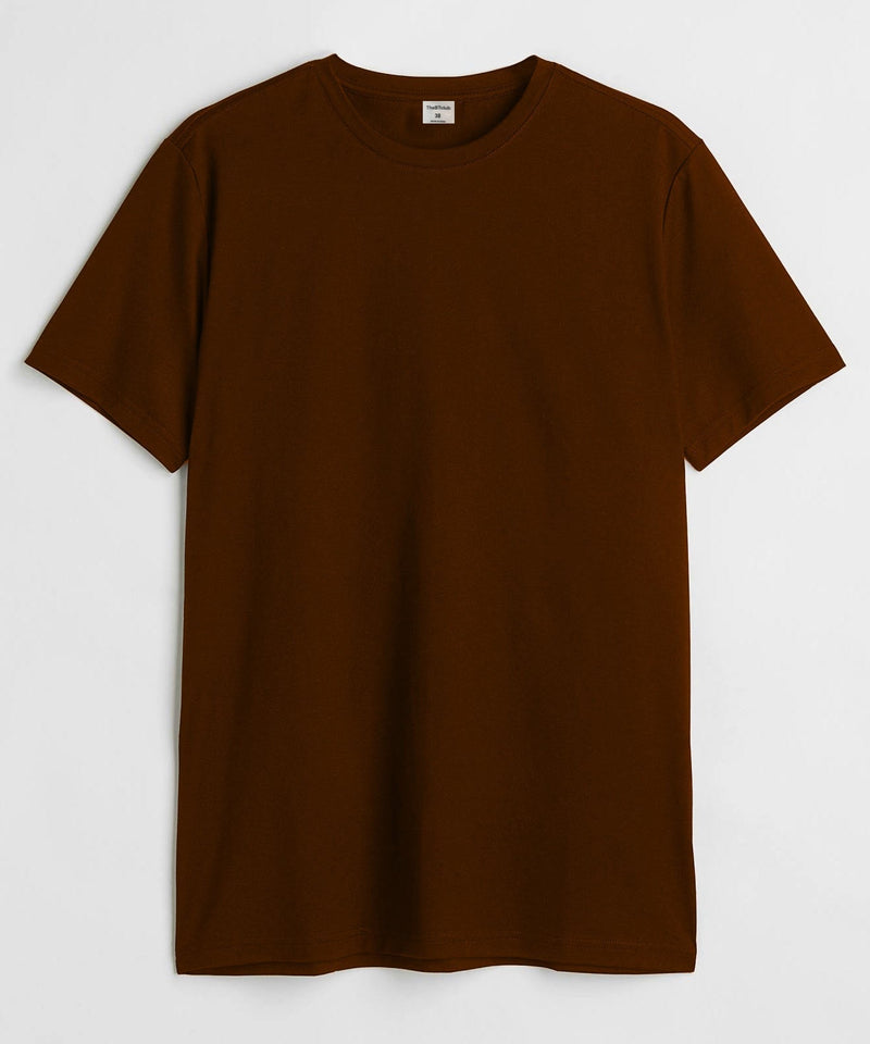 Round Neck  T-shirt - Dark brown