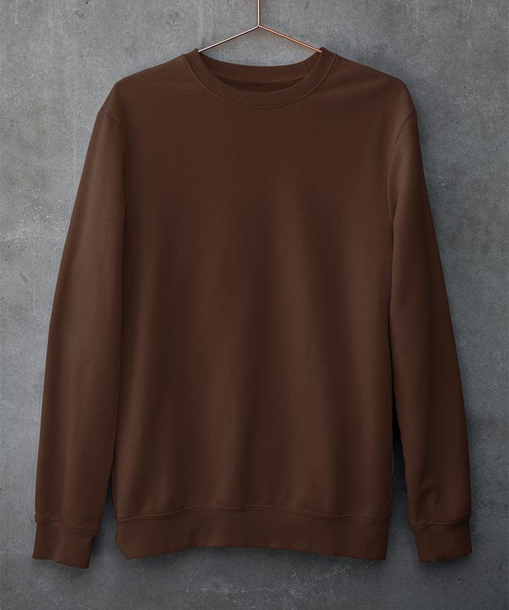 Dark brown - Basic Sweatshirt