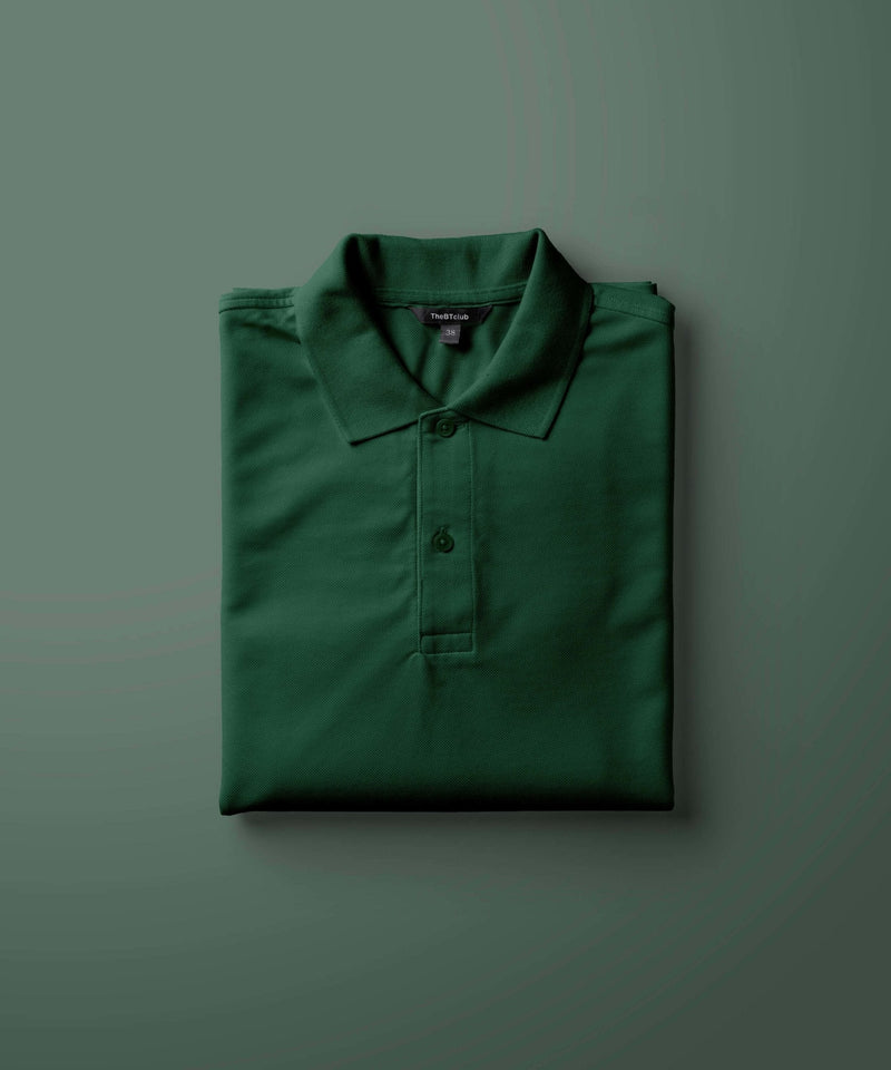Dark green - Polo Neck T-shirt