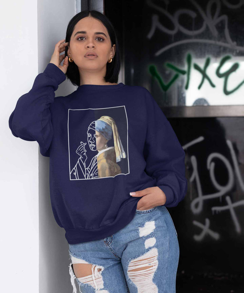 Girl with a Pearl Earring Painting - Sweatshirt