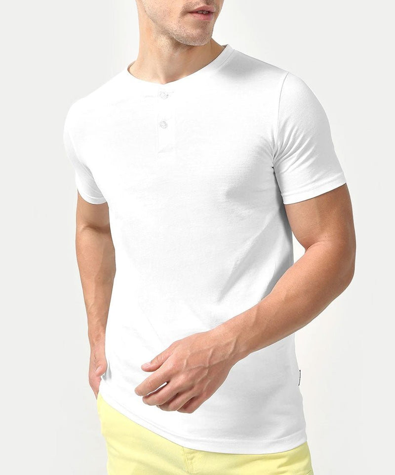 Henley Half Sleeves - White - TheBTclub