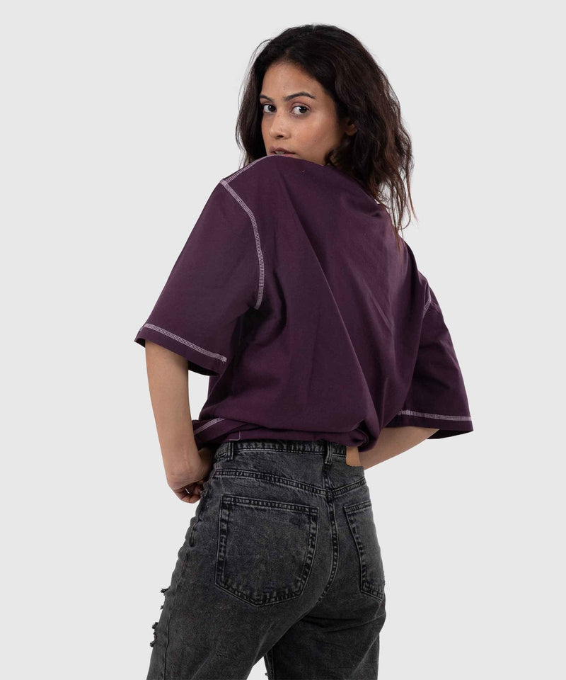 Wine - Inside-Out Oversized T-shirt