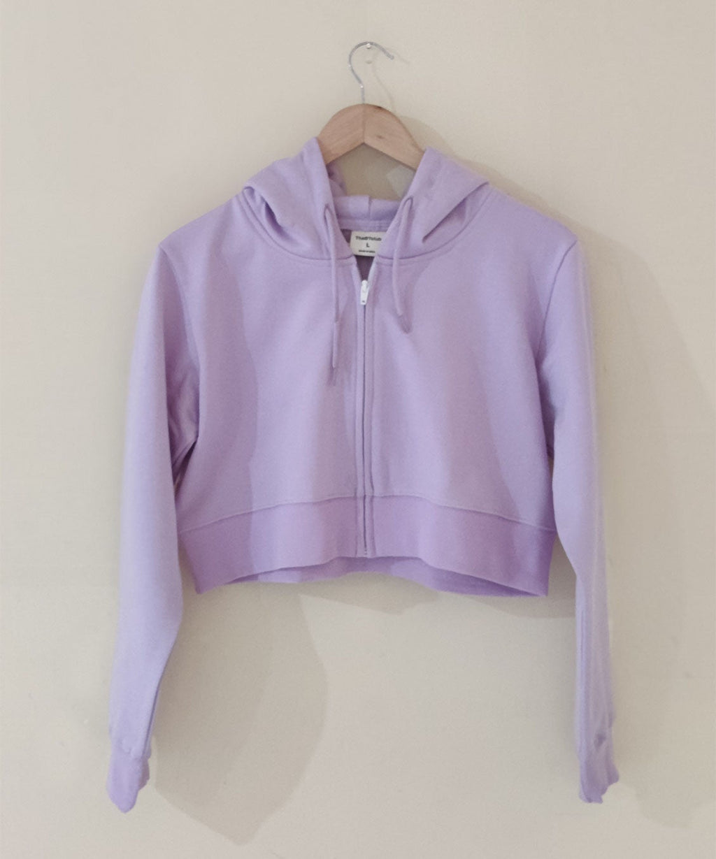 Purple Crop Top Jacket Hoodie Purple Crop Top Purple Zip Up Top