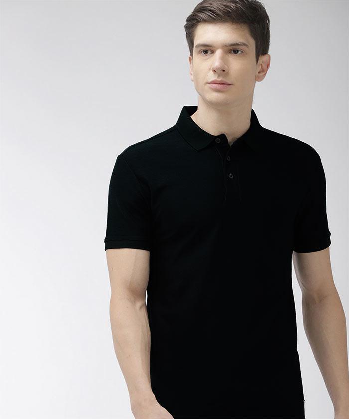 Black - Polo Neck T-shirt