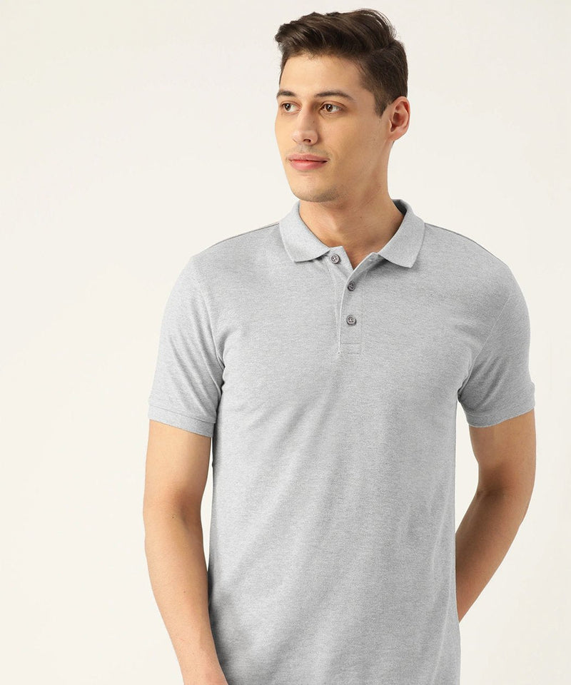 Light grey - Polo Neck T-shirt
