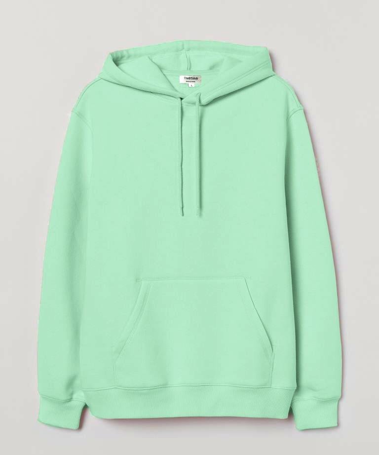 Mint green -  Basic Hooded Sweatshirt