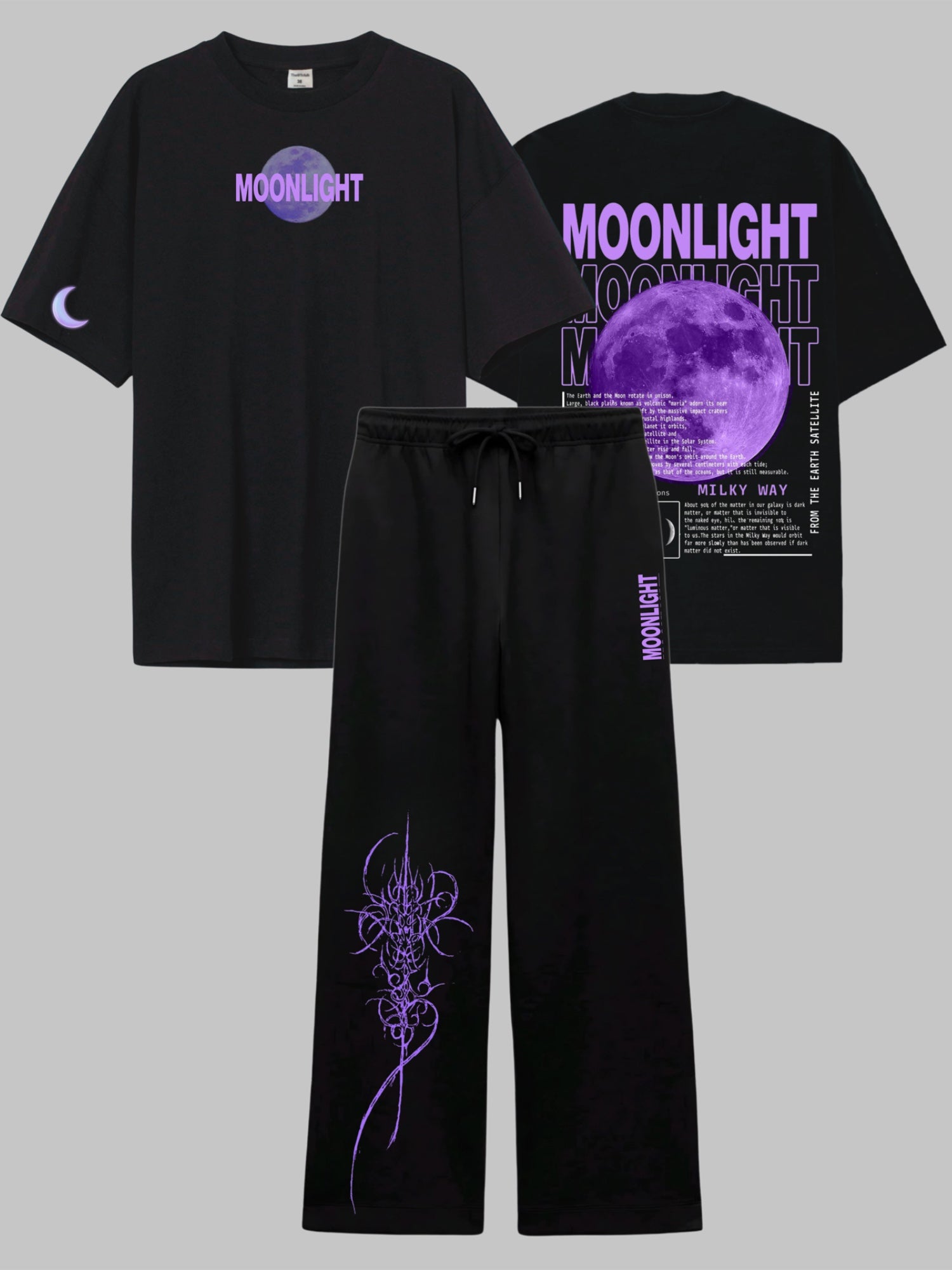Moonlight Set Buy Moonlight Unisex Straight Fit Co-ord Set Online – TheBTclub