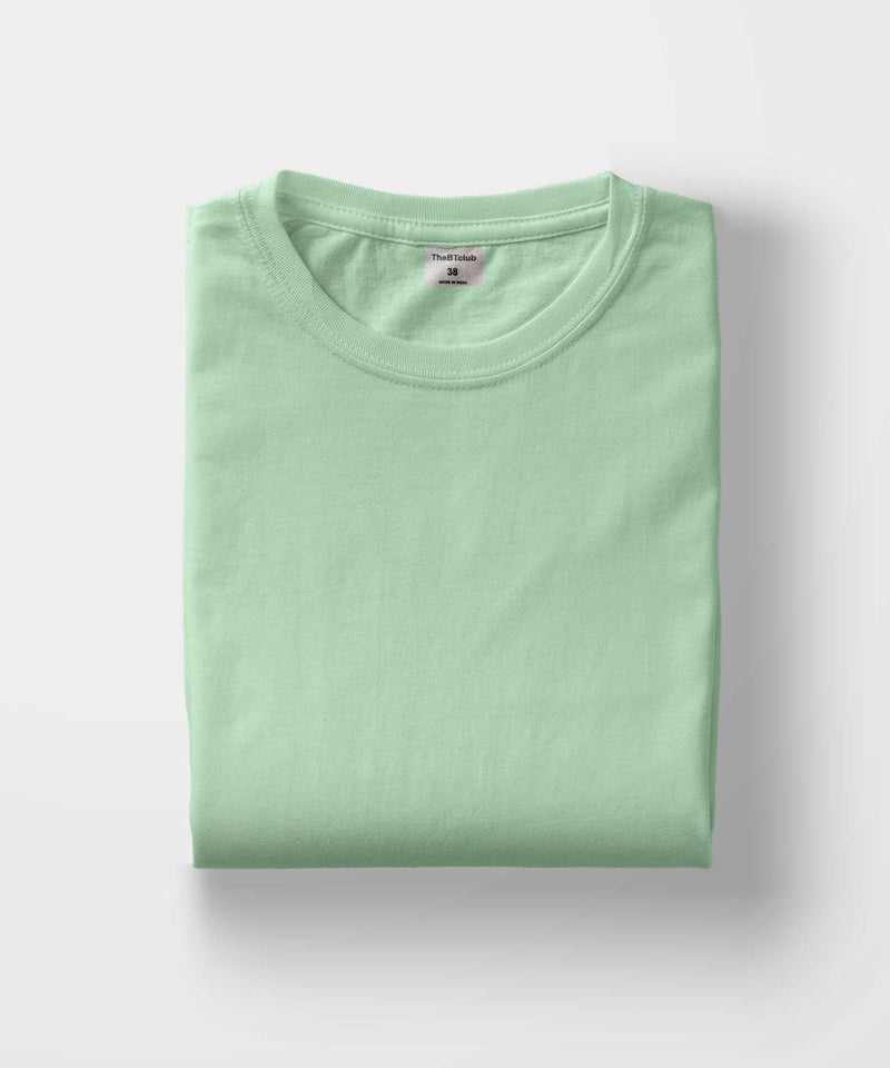 Round Neck  T-shirt - Light pastel green