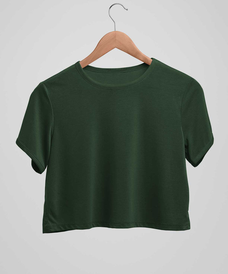Comfort Fit Crop top - Dark  green
