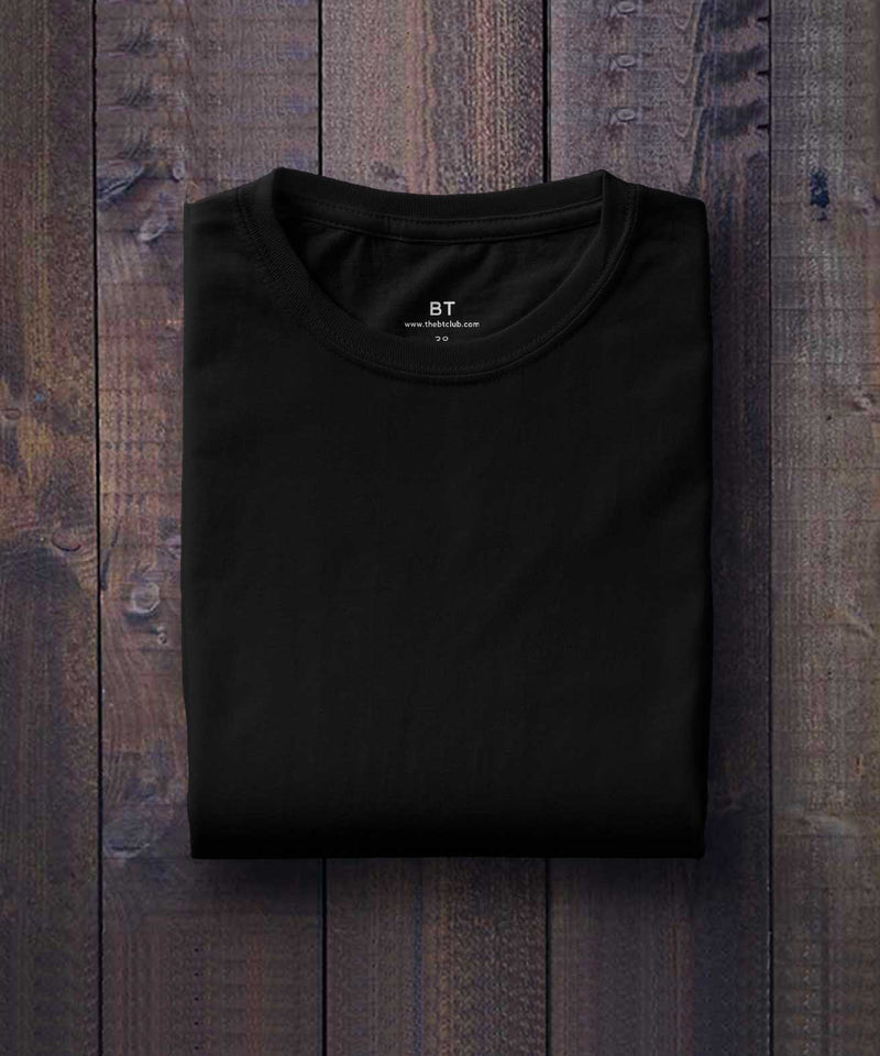 Round Neck  T-shirt - Black