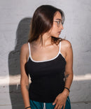 Ribbed  Cami top - Black