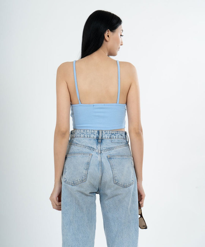 Ribbed Bralette - Light blue