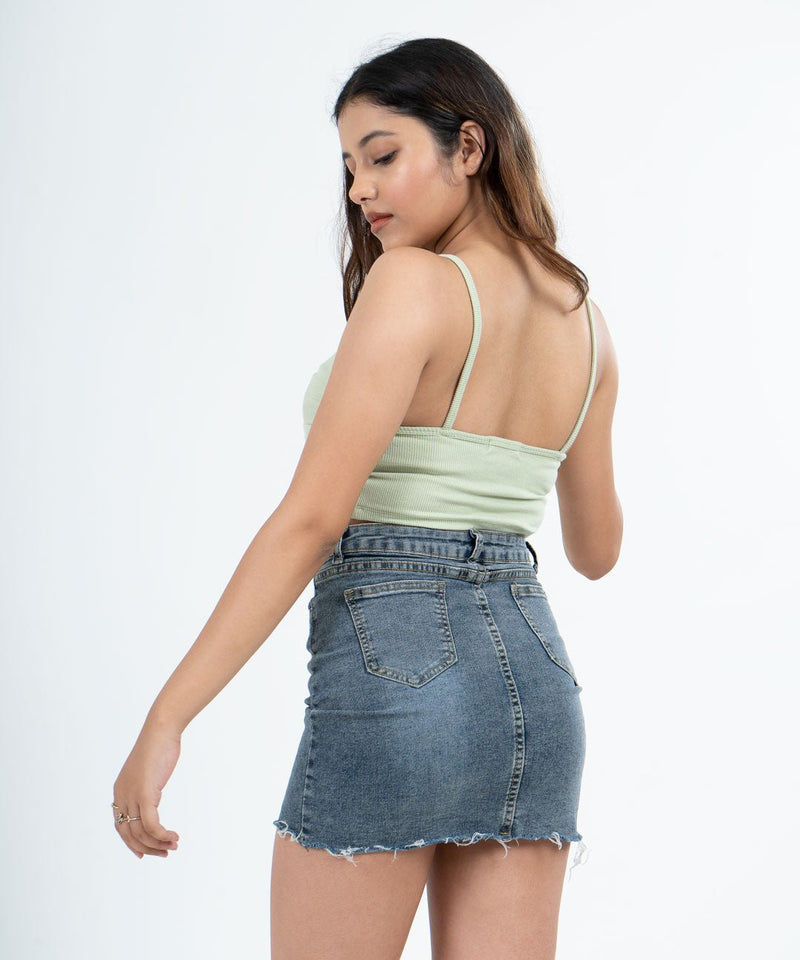 Ribbed Bralette - Pastel green