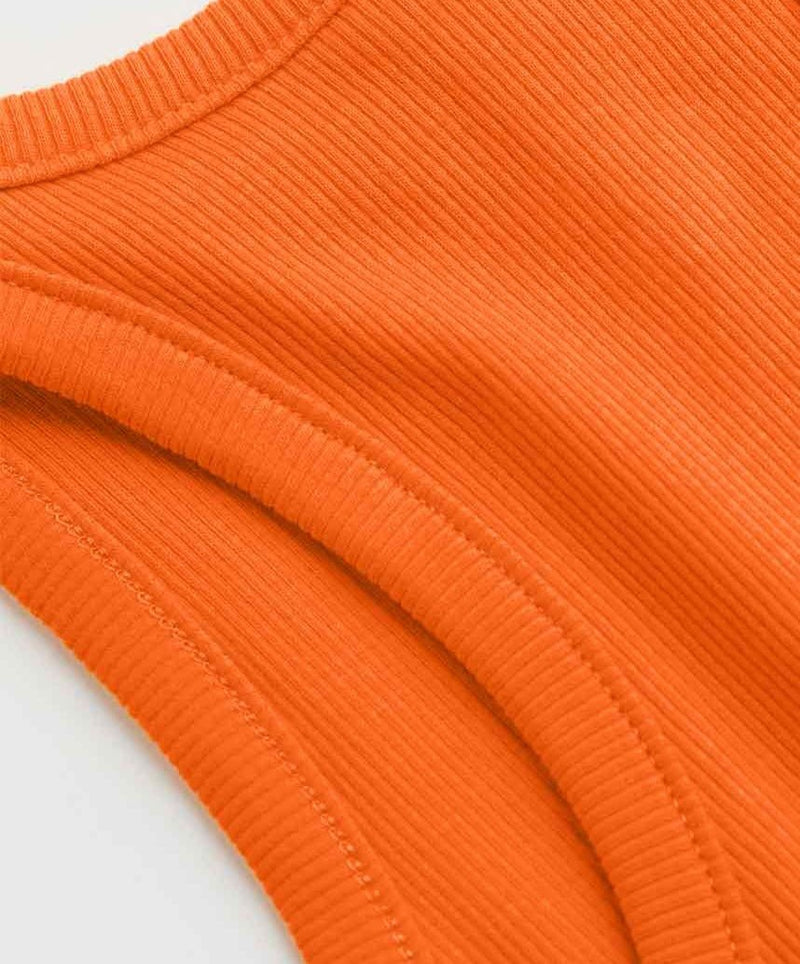 Ribbed Crop Top - Neon orange