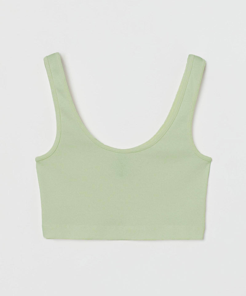 Ribbed Crop Top - Pastel green