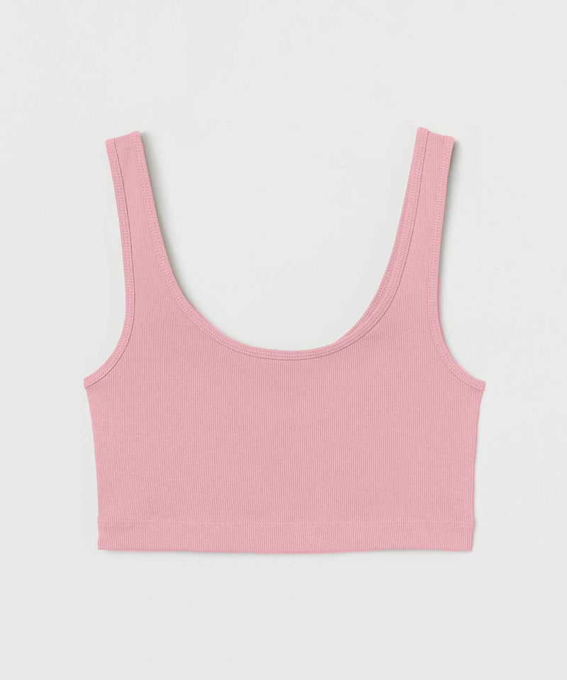 Ribbed Crop Top - Rose pink