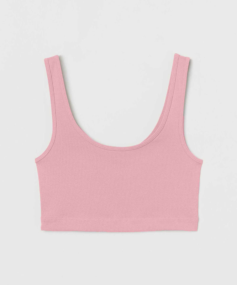 Ribbed Crop Top - Rose pink