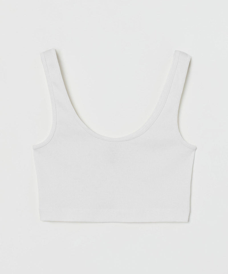 Ribbed Crop Top - White