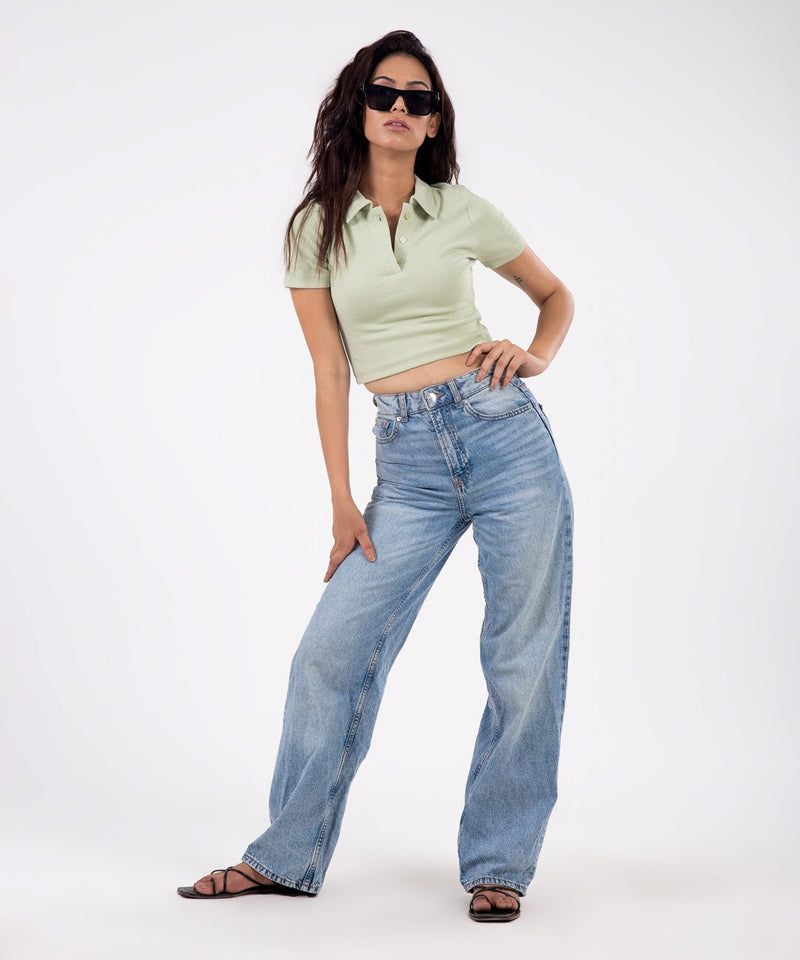 Ribbed Polo T-shirt