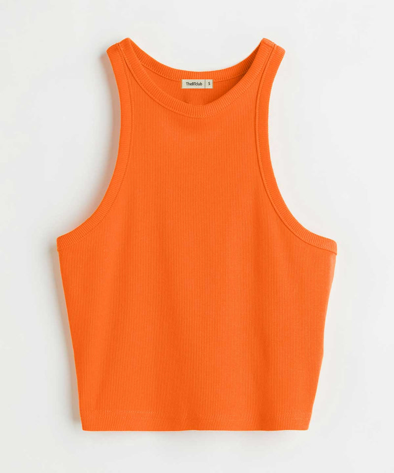 Ribbed Racerback - Neon orange