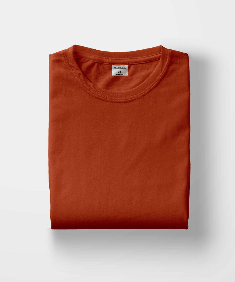 Round Neck  T-shirt - Rust