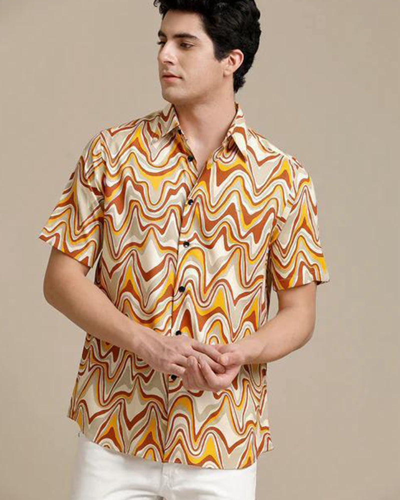 Wavy Sunset - Regular Fit Shirt