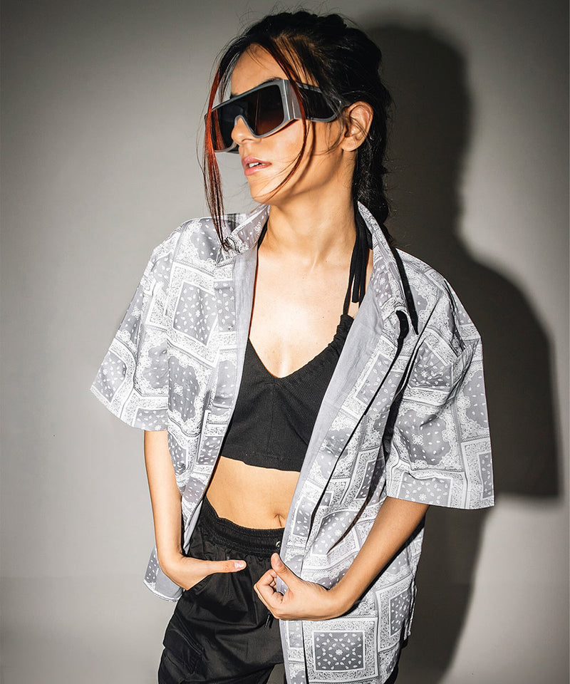 Mosaic - silver  - Oversized Shirt