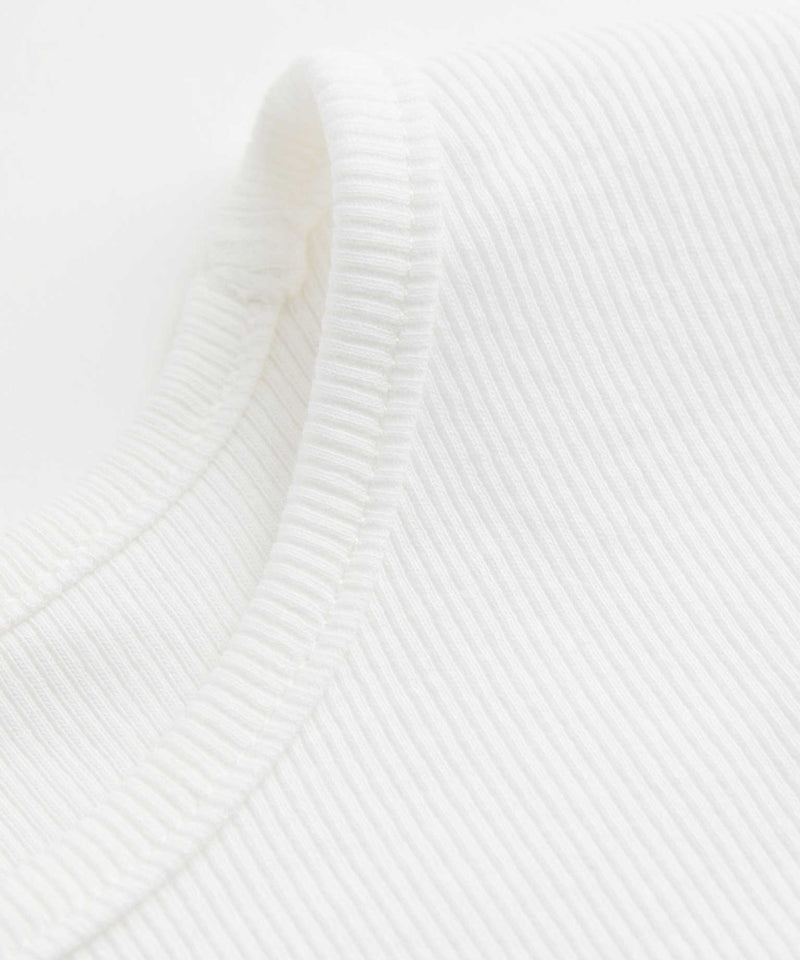 Ribbed Full Sleeves Top - White