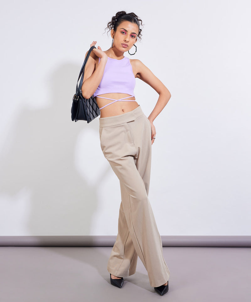 Ribbed tie-detail top