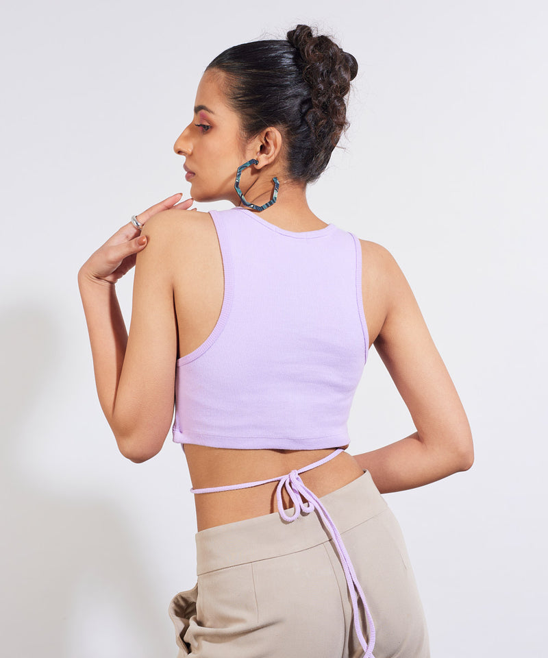 Ribbed tie-detail top