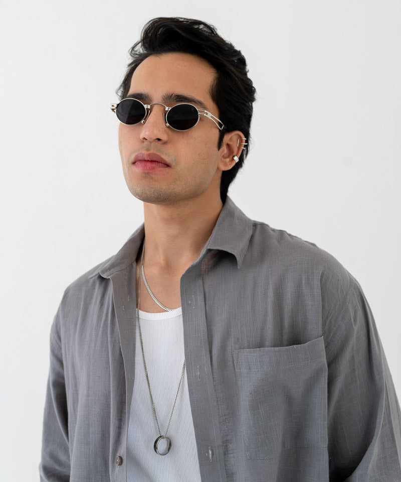 Dolphin gray full sleeves - Oversized Shirt
