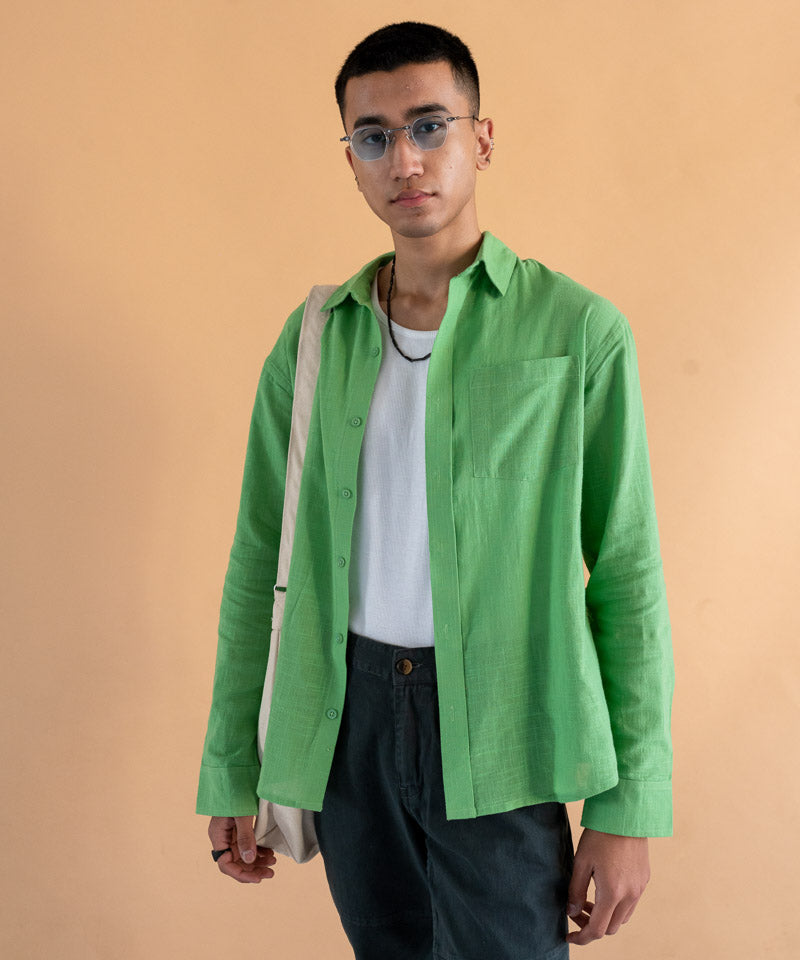 Emerald green full sleeves - Oversized Shirt