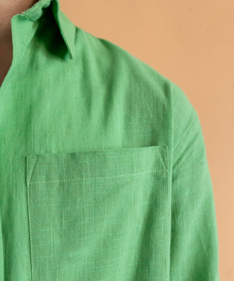 Emerald green full sleeves - Oversized Shirt