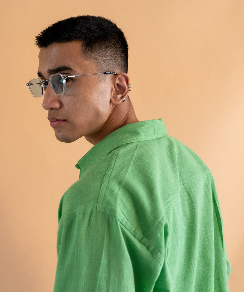 Emerald green full sleeves - Oversized Shirt