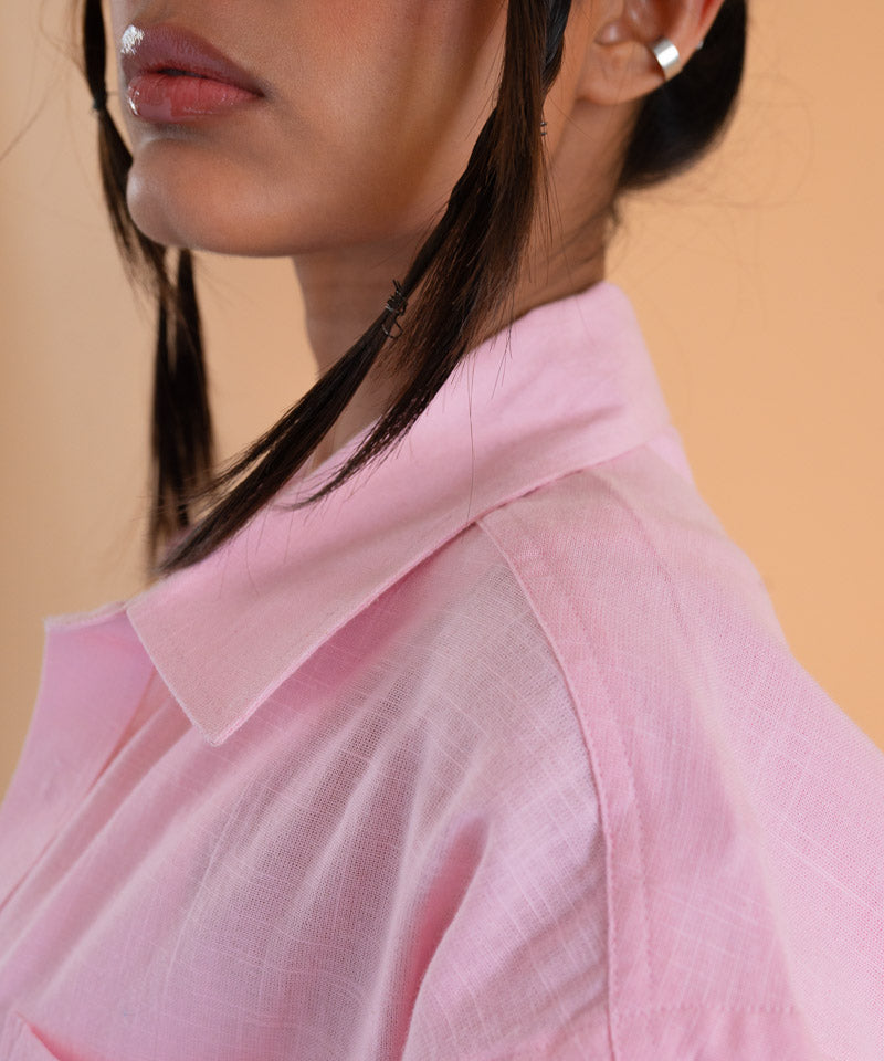 Pastel pink full sleeves - Oversized Shirt