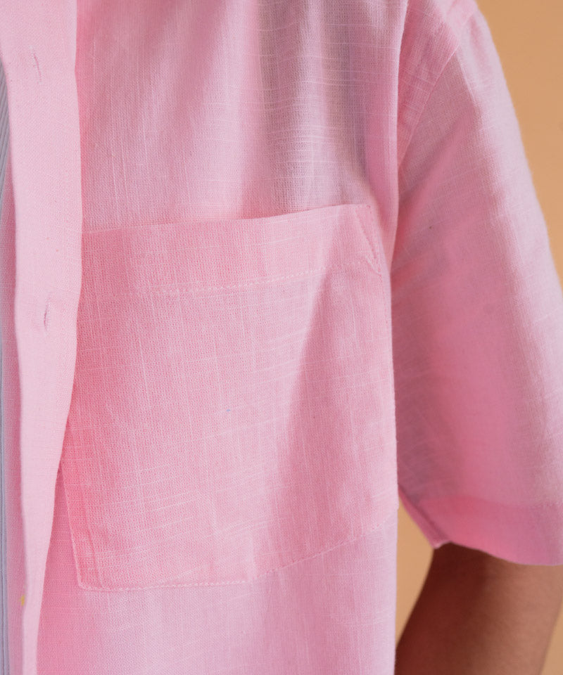 Pastel pink half sleeves - Oversized Shirt